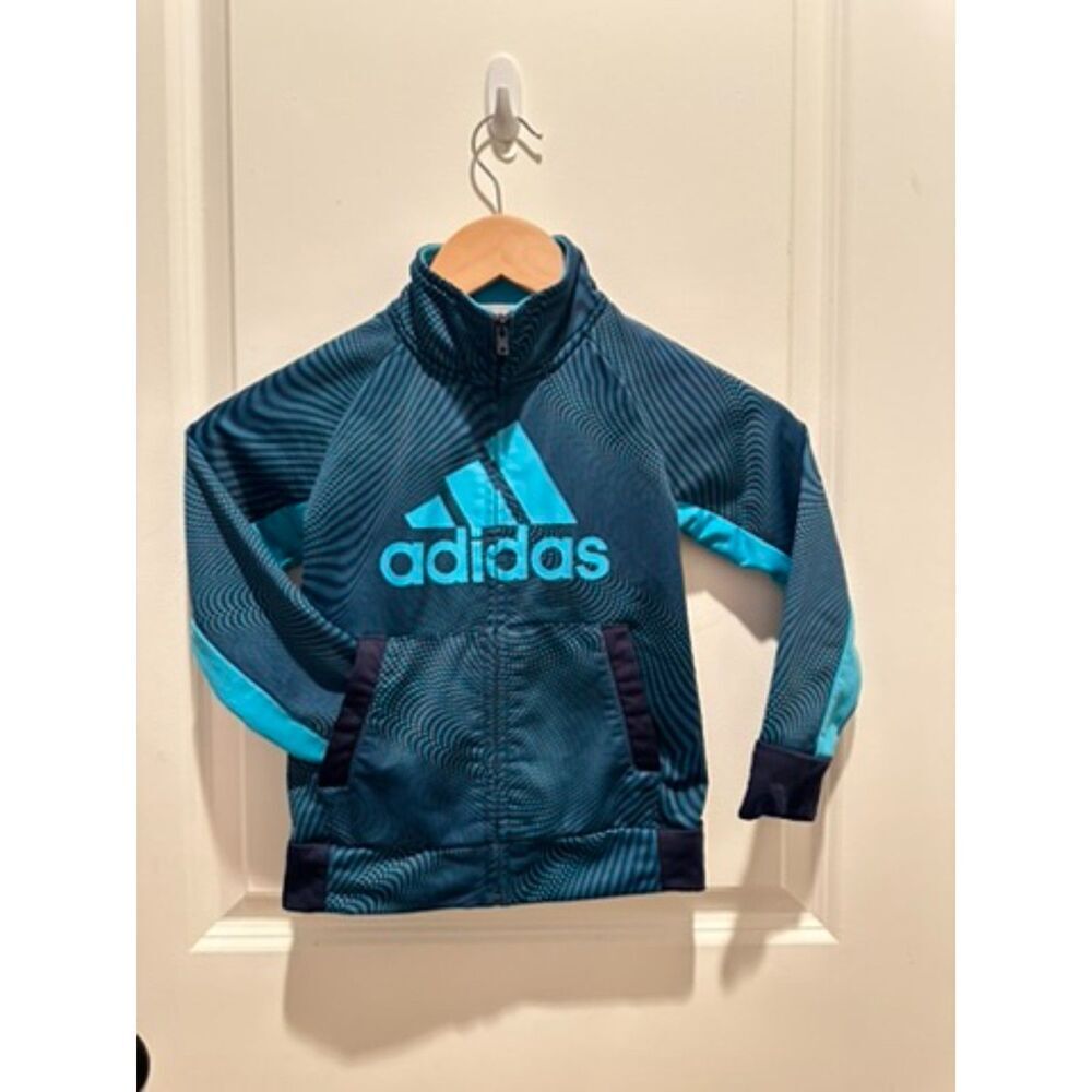 Adidas Tricot Turquoise Logo Track Jacket Size 4T